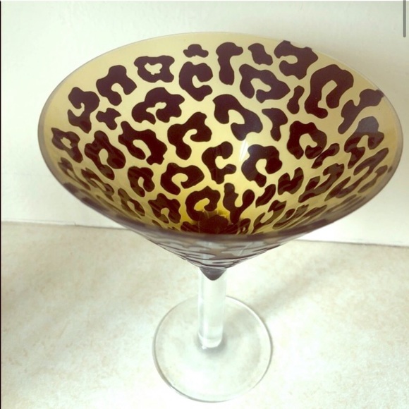 Manorisms Kitchen Set Of 2 Leopard Print Martini Glasses Poshmark